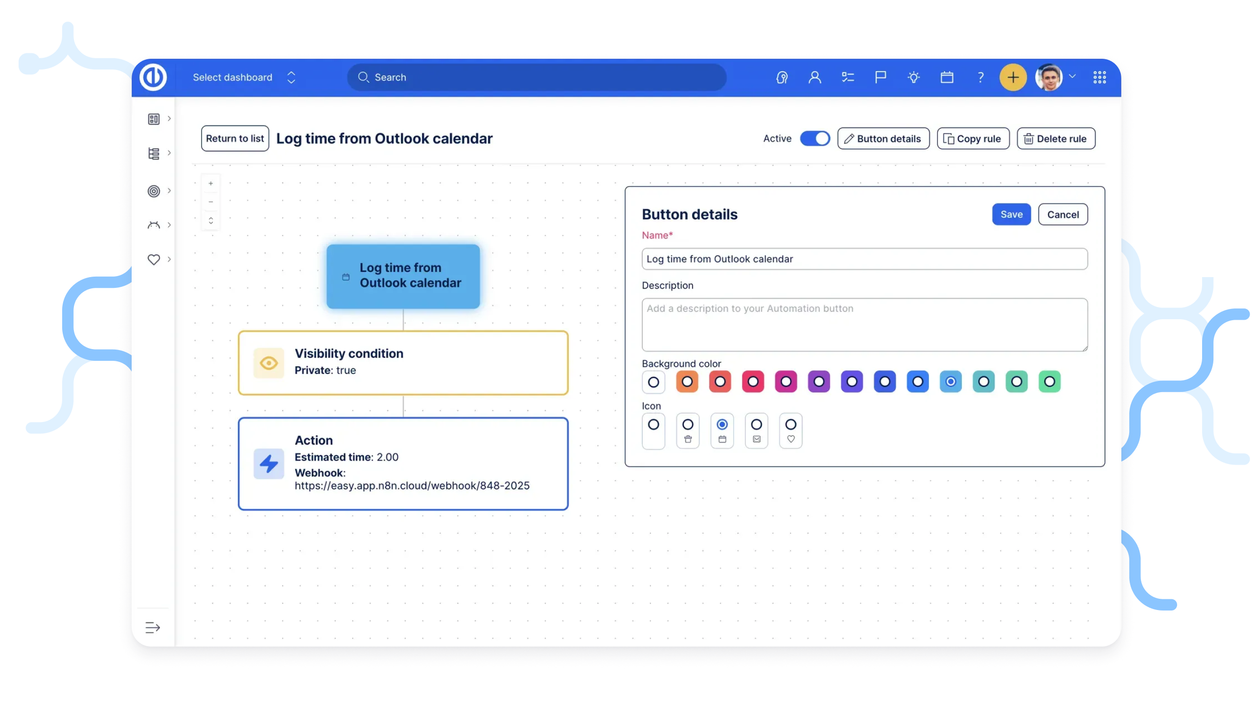 Automation Button in Easy8 software