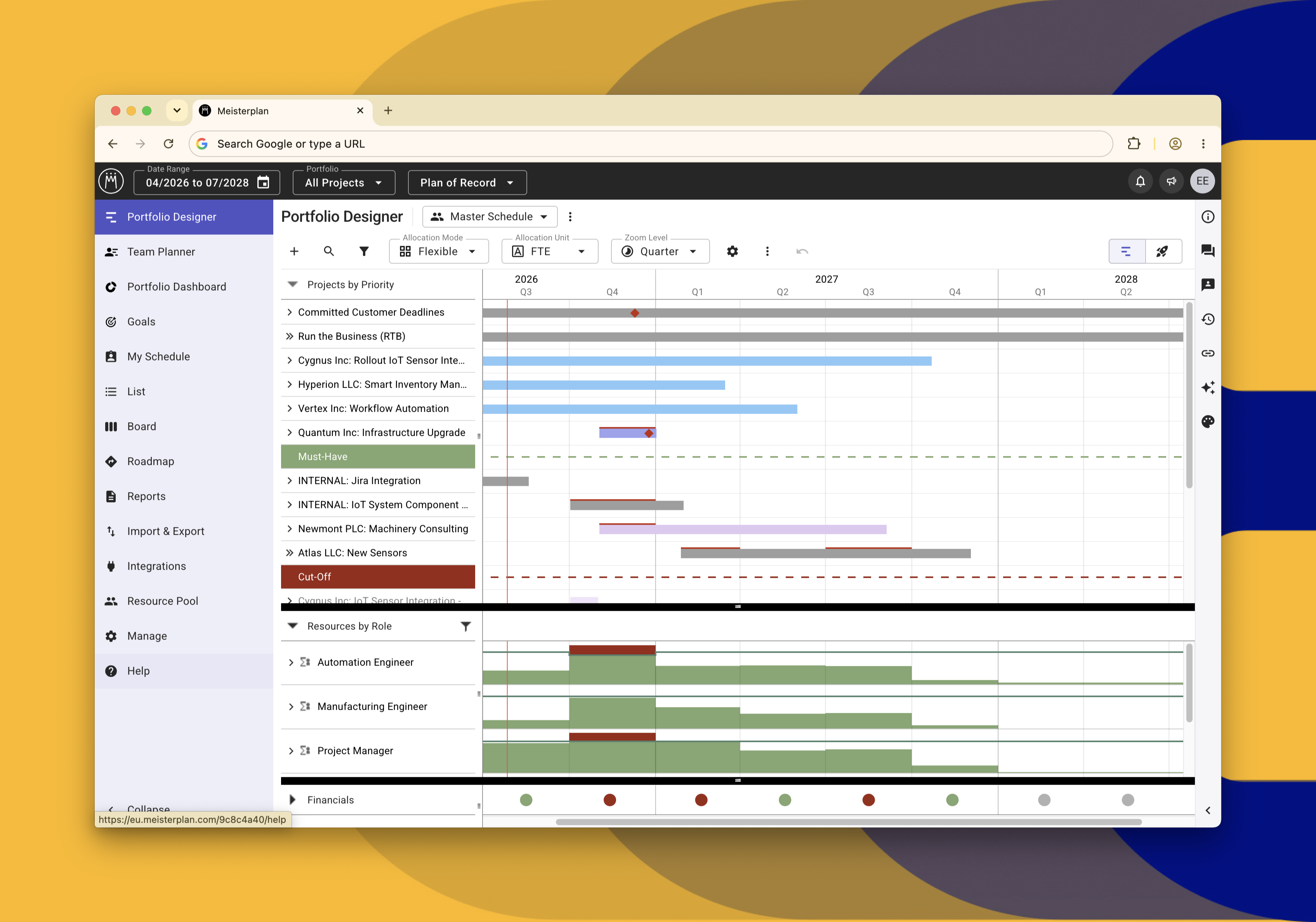 Gantt in Meisterplan software