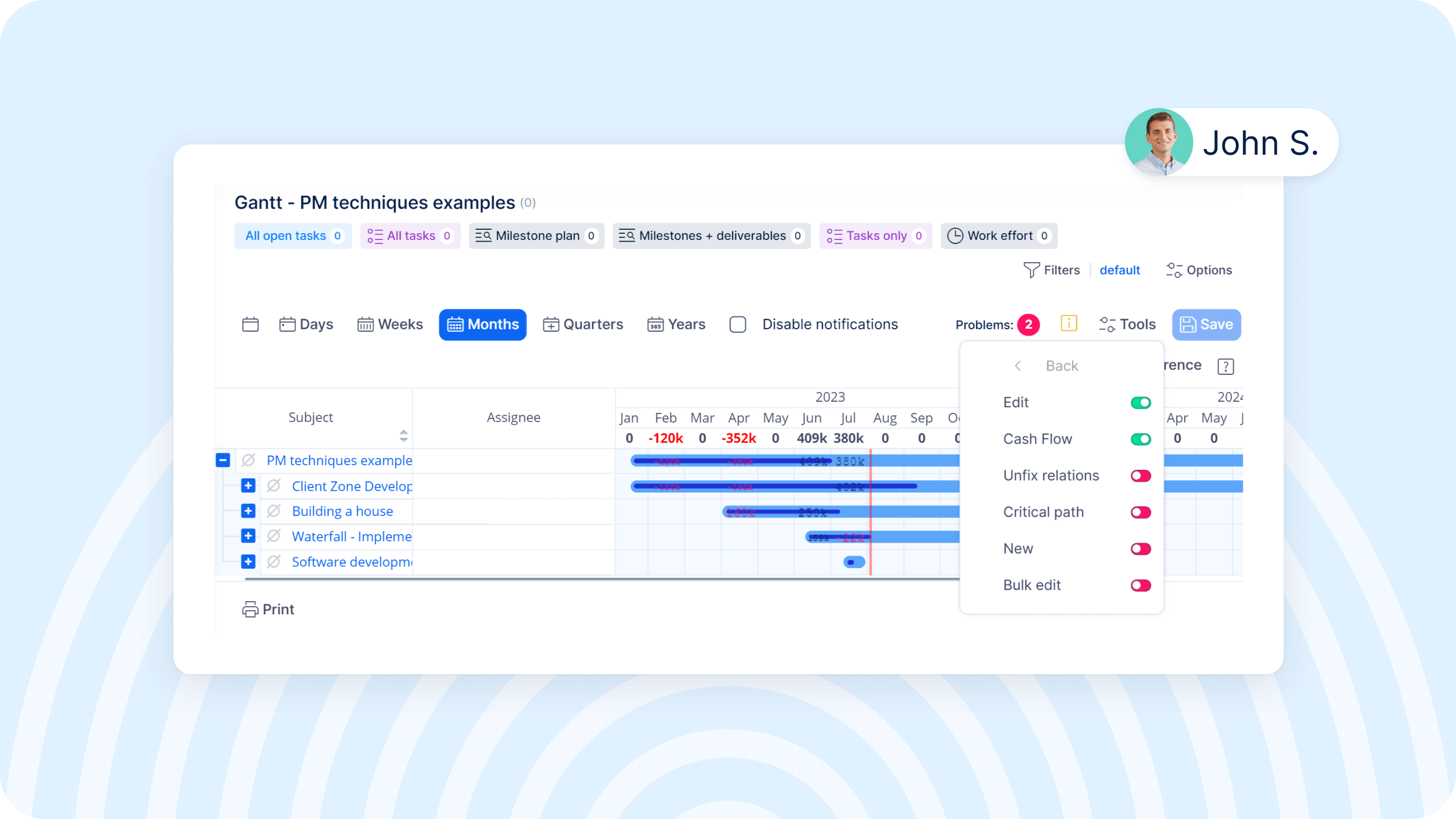 Gantt charts for manufacturing in Easy8 software