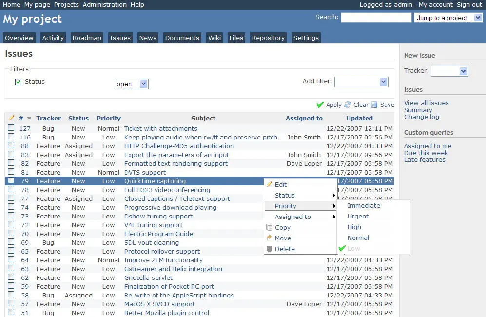 Easy Redmine 2018 - Datenimport von Redmine Easy Redmine 2018 - Datenimport von Redmine