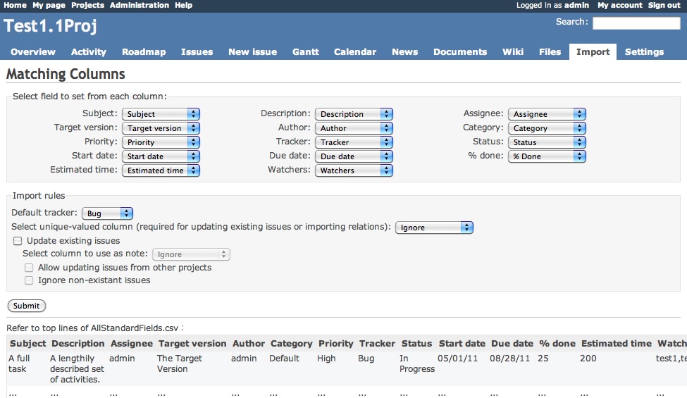 Easy Redmine 2018 - Datenimport von Redmine