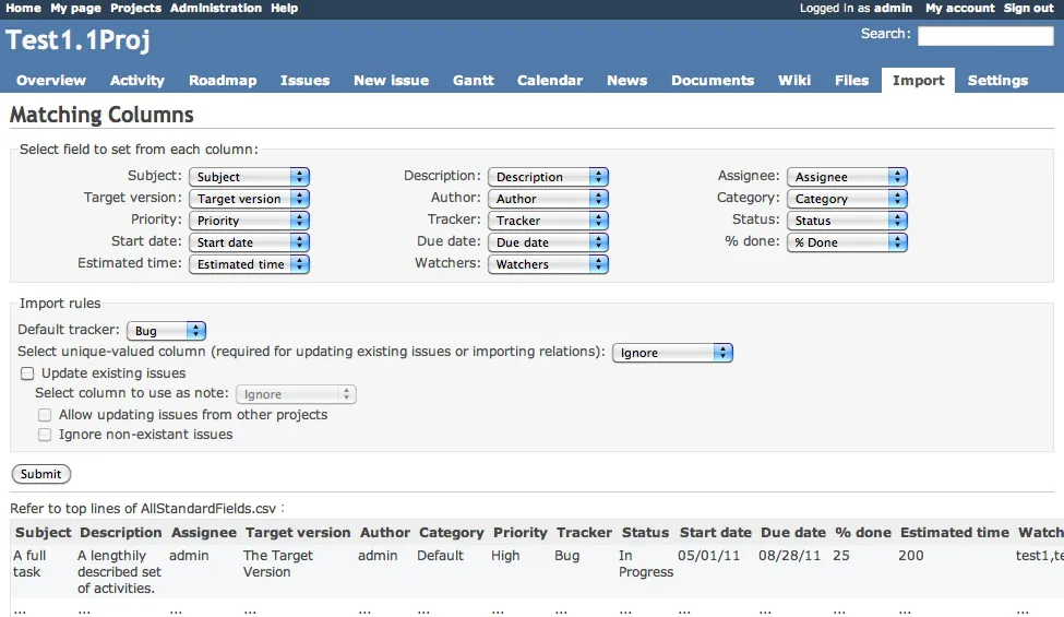 Easy Redmine 2018 - Datenimport von Redmine Easy Redmine 2018 - Datenimport von Redmine