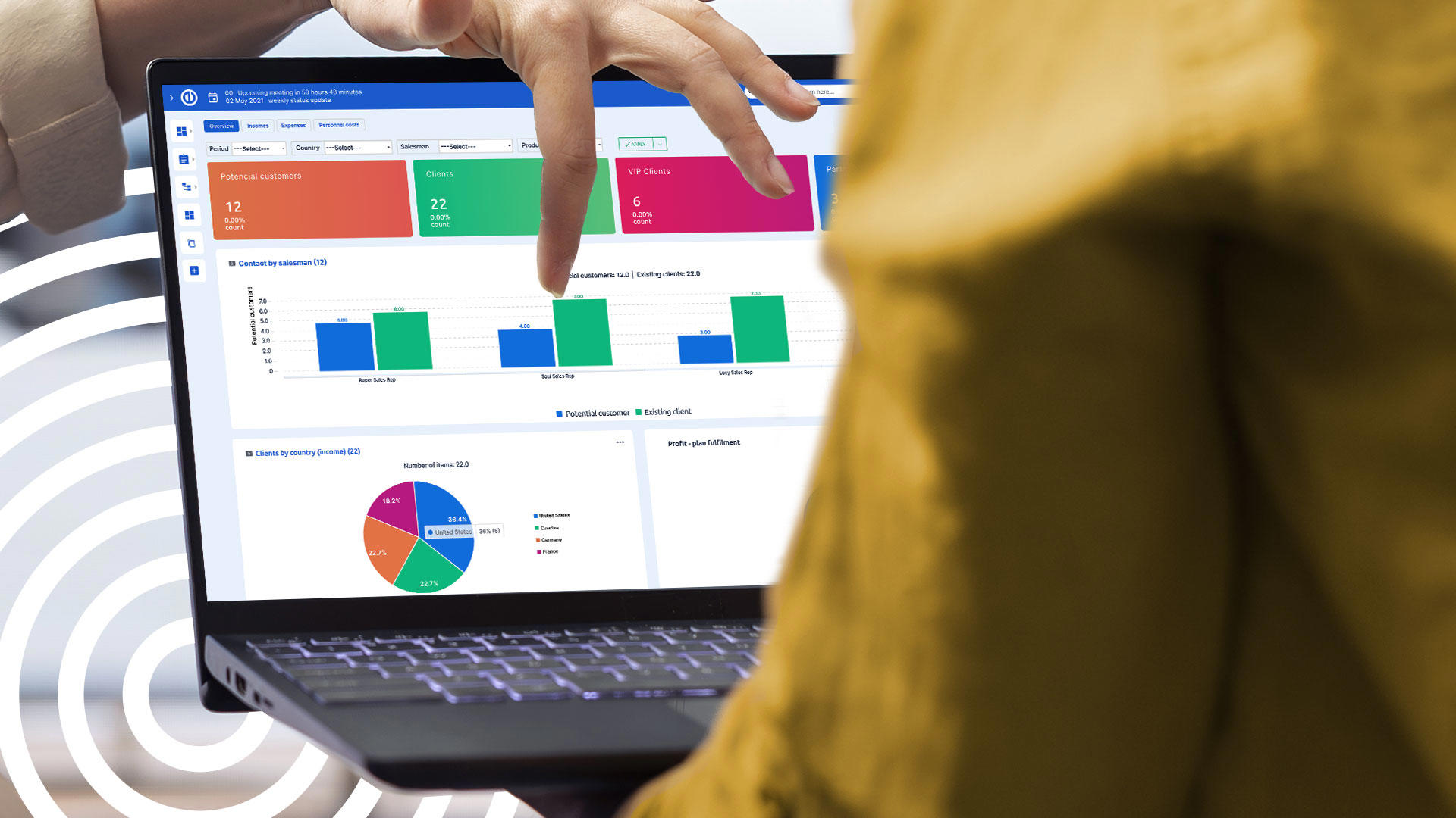 Customized dashboards in Easy8 software