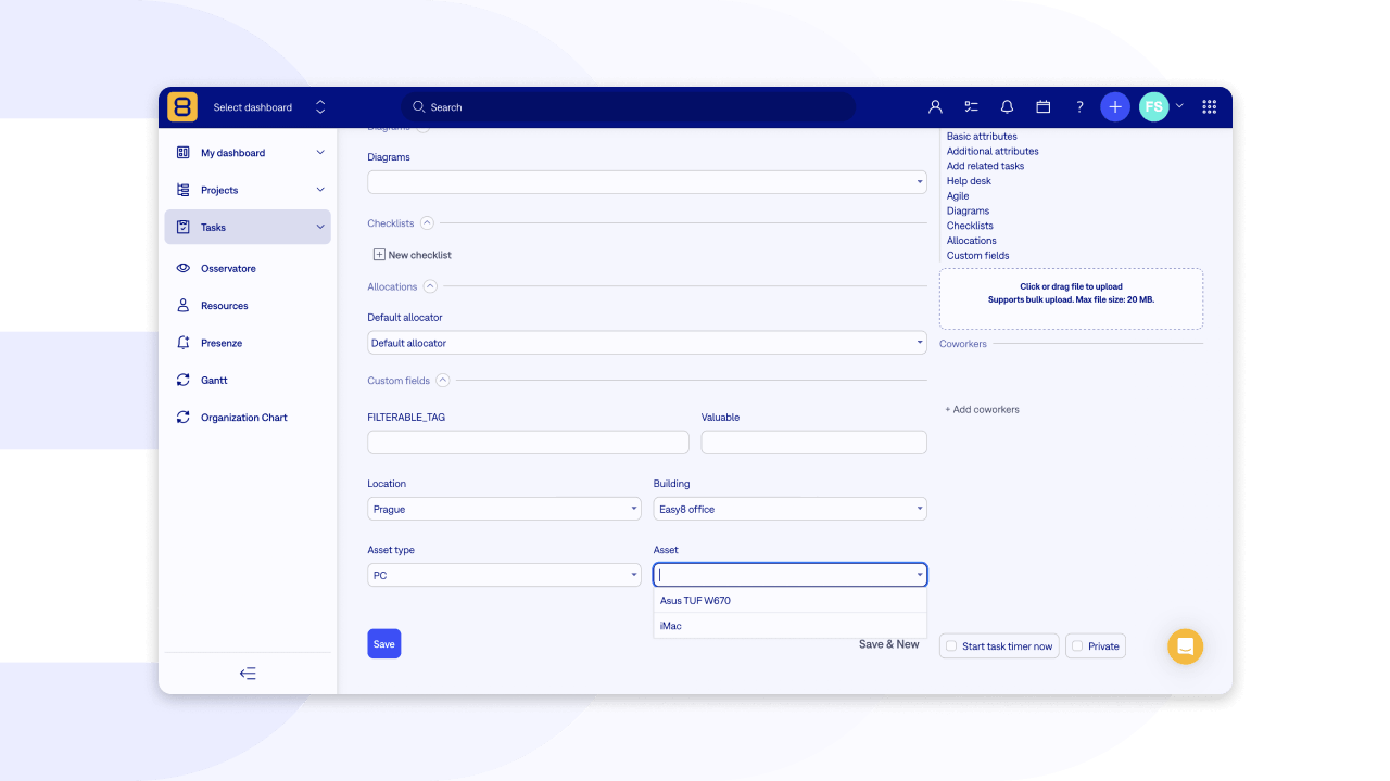 Assets and config in Easy8