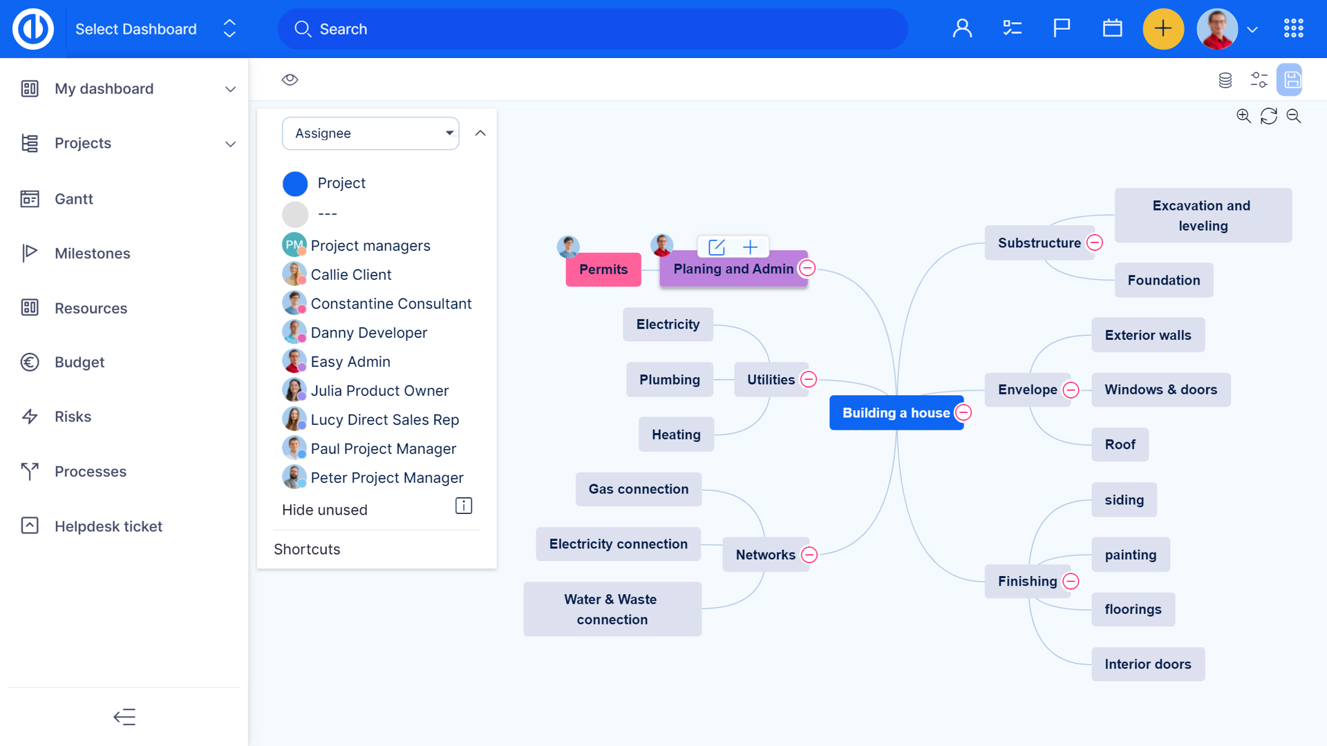 WBS in Easy8 software